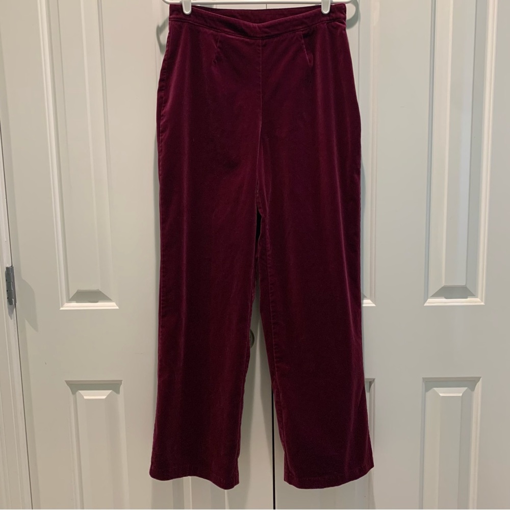 Hanna Andersson Beautiful Velour Dress Pants! Burgundy Size 10.